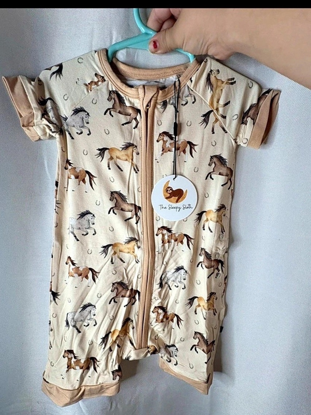 The Sleepy Sloth Horse Print Romper Baby 18-24M NWT